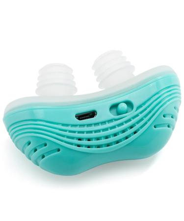 Electronic Anti Snoring Device Smart Anti Snoring Stopper Electric Silicone Anti Snore Device Double Eddy Current Fan Designs Snoring Solution Improved Nighttime Sleeping(Color:Green)