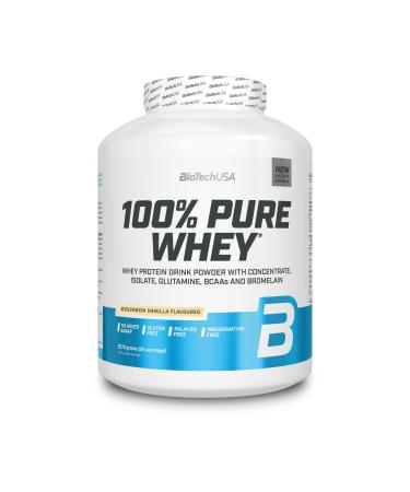 Biotechusa 100% pure whey |Protein powder with BCAA and glutamine |Gluten -free palm oil -free |21g protein per portion 2.27 kg bourbon vanilla bourbon vanilla 2.27 kg (1 Pack) - Buy Online on GoSupps.com