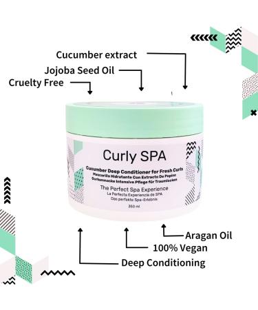 Cucumber Deep Conditioner 12oz - Enriched with Extracts & Vitamins - Spa Experience for Dry Curly Hair - Buy Online on GoSupps.com