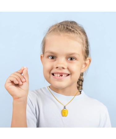 5PCS Milk Teeth Storage Box for Babies - Toddler Teeth Keepsake Case with Necklace - Pink/Yellow/White/Purple/Green - Buy Online on GoSupps.com