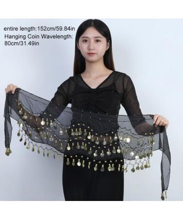 JTKREW Women's Belly Dance Belt with Coins | Chiffon Hip Scarf & Coin Scarf - Perfect for Costumes - Buy Online on GoSupps.com