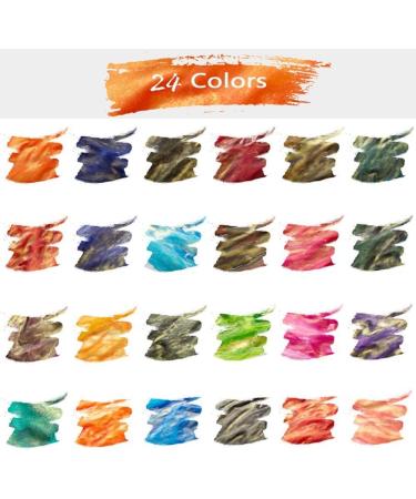 24 Colors Calligraphy Ink Set with Glass Dip Pen and Gold Powder - 7ml Bottles in Gift Box - Buy Online on GoSupps.com