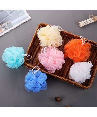 Bath Sponge Shower Loofahs Exfoliator Scrubber Ball (20g/pcs) Mesh Pouf Bath Scrunchies Body Wash Puff (Set of 4) Random Color