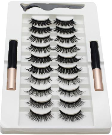 TONXX 10 Pairs Magnetic Eyelashes and Eyeliner Kit Reusable 3D Magnetic False Lashes Extension Needed for Makeup 3# - Buy Online on GoSupps.com