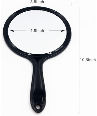 OIGUMR Large Double-Sided Handheld Mirror - 1x/2x Cute Design 5.8x10.6inch Black - Perfect for Travel & Home Use - Buy Online on GoSupps.com