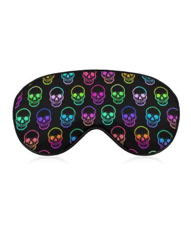 Eye Mask for Sleeping Compatible with Neon Skulls Sleep Masks for Women Men Light Blocking Sleeping Mask Breathable Sleep Eye Mask with Adjustable Elastic Strap for Flight Nap One Size Pattern (455)