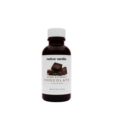 Native Vanilla - Pure Chocolate Extract - 4 Fl Oz - Pure Flavors and Extracts - Perfect for Cooking, Baking, and Dessert Crafting Pure Chocolate Extract 4 Fl Oz (Pack of 1)