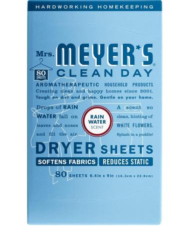 Mrs. Meyer s Clean Day Dryer Sheets Rainwater Scent 80 Ct. (2 Pack) Rain Water 80 count (Pack of 2) - Buy Online on GoSupps.com