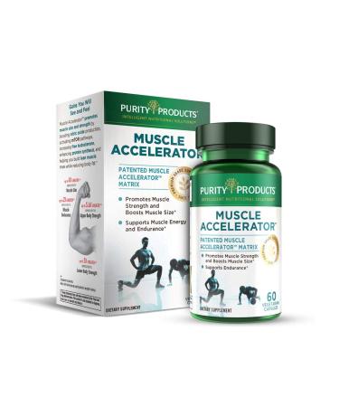Muscle Accelerator by Purity Products - 650 mg Patented & Clinically Tested Muscle Accelerator Blend of Ayurvedic Herbal Extracts Promotes Strength, Endurance + Muscle Growth - 60 Veg Caps 1