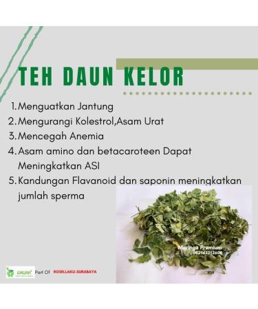 MORINGA TEA ORGANIC 50g | DRIED MORINGA LEAVES | loose tea theine-free Revitalizing herbal tea Great in Salads Juice cooking Or Soups - Daun Kelor Kering - Buy Online on GoSupps.com