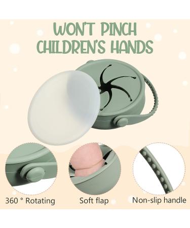 2 Pcs Collapsible Toddler Snack Cups 12oz - Spill Proof Silicone Bowls for Babies - Blue & Green - Buy Online on GoSupps.com