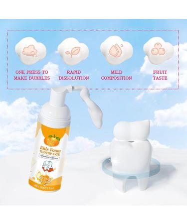 Foam Kids Toothpaste - Orange Flavored | Low Fluoride | Whitening | Anti-Cavity - For U Shaped Toothbrush | Ages 3 - Buy Online on GoSupps.com