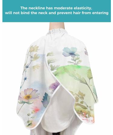 Dreamy Floral Barber Cape - Adjustable Hair Cutting Cape for Men Women & Kids | 55x63 Inch Abstract Watercolor Design - Buy Online on GoSupps.com