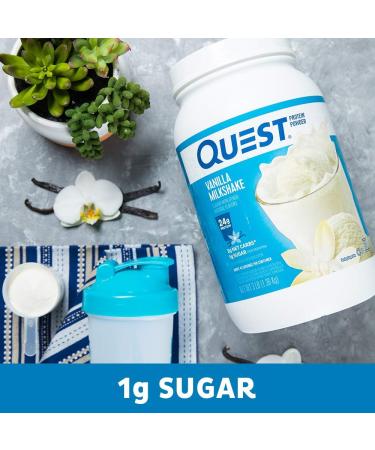 Quest Nutrition Vanilla Milkshake Protein Powder 24g of Protein 1g of Sugar Low Carb Gluten Free 3 Pound 43 Servings Vanilla Milkshake 3 Pound (Pack of 1) - Buy Online on GoSupps.com