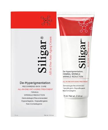 All In One Anti-Aging Cream Reduces Wrinkles Fine Lines Dark Circles & Sun Damage Retinol Vitamin C DMAE & Hyaluronic Acid Fragrance-Free for Men and Women life All Skin Types 75ml/2.54oz