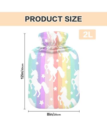 Heat Bottles for Pain Relief - Cute Unicorns & Rainbows 2L Warm Water Bag for Headaches & Back Pain - Buy Online on GoSupps.com