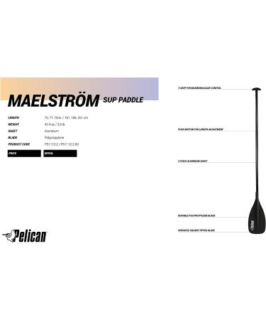 Adjustable Height SUP Paddle | Pelican Maelstrm Lightweight Stand Up Paddle Board Paddle | Sturdy & Ergonomic Design | 191-201 cm - Buy Online on GoSupps.com