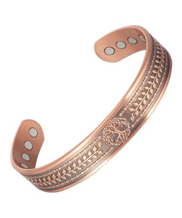 Enermagix magnetic copper bracelets for men and women 99.9% solid copper magnetic cuffs with powerful magnets (3528 Gauss each) - Buy Online on GoSupps.com