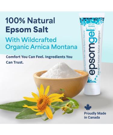 Epsomgel | Natural Epsom Salt with Arnica Montana (90 ml) | Water-Based Magnesium Sulfate Cream | Fast-Absorbing Non-Greasy Gel for Daily Comfort | No Heating or Cooling Sensation - Buy Online on GoSupps.com