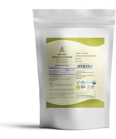 Organic Triphala Powder 16 Oz | Herbal Hills Detox & Cleanse Formula | USDA Certified | Amla Haritaki Bibhitaki Blend - Buy Online on GoSupps.com