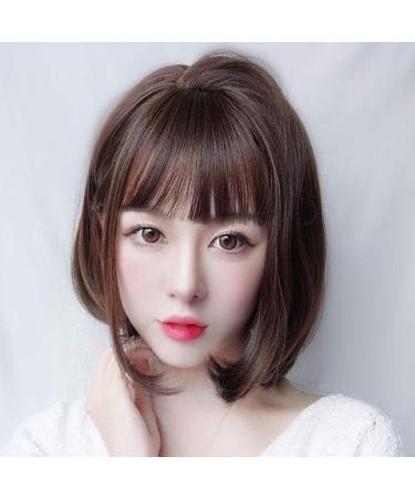 BGHJUE Wig female short hair bobo head buckle air bangs short curly hair repair fluffy natural pear flower hair set