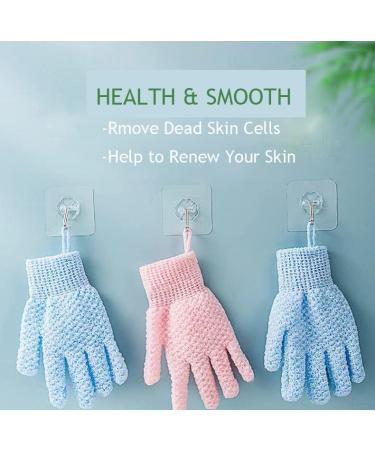 4 PCS Exfoliating Bath Scrub Gloves for Body, Shower, and Spa - Pink and Blue - Buy Online on GoSupps.com