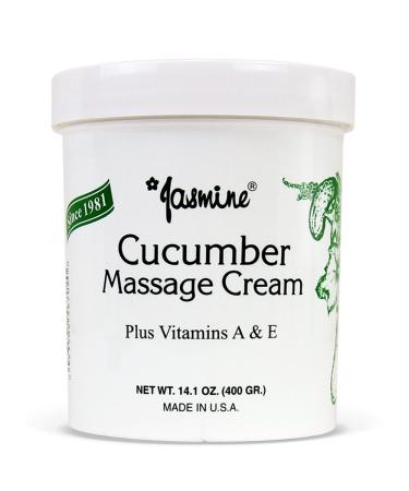 Jasmine Cucumber Massage Cream. Keep Your Face and Body Fresh and Soft with Anti-Aging Therapy Cream. Have Deeply Moisturized and Nutrition on Your Skin. Organic Cucumber Extract.  400 g / 14.1 Oz  Cucumber 14.1 Ounce (P...
