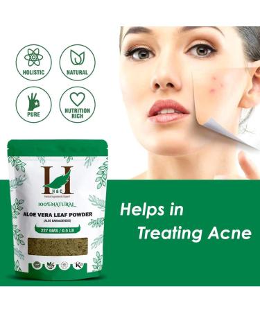 H&C 100% Natural Aloe Vera Leaf Powder - 227g for Hair and Skin Care - Buy Online on GoSupps.com