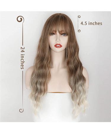 Blonde Long Wavy Curly Pony Wig for Black Women - Ombre Synthetic Heat Resistant 24 Wig - Buy Online on GoSupps.com