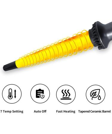 Tapered Curling Iron 1/2-1 Inch Hair Curler with Ceramic Coating and Adjustable Temperature - Dual Voltage Wand for All Hair Types - Includes Glove - Buy Online on GoSupps.com