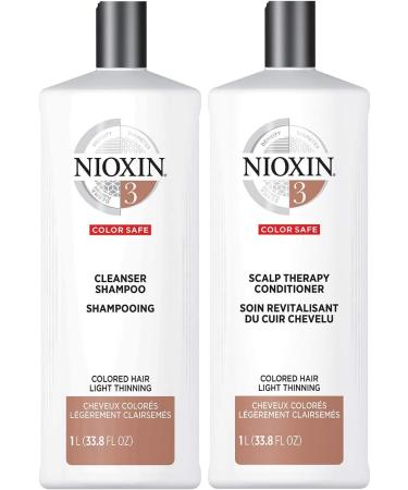 Cleanser Shampoo System 1-6 Liters Hair Care for Fine/Normal and Color/Chemically-Treated Hair with Thinning 33.8 fl oz-And Nice Black Steel Comb To Curl Your Beautiful Hair (System 3 Litter Duo) - Buy Online on GoSupps.com