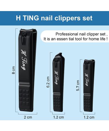 Professional Black Matte Stainless Steel Nail Clippers Set - 3 Pack for Men and Women | Includes Fingernail, Thick Toenail, and Ingrown Nail Clippers with Built-in Nail File - Buy Online on GoSupps.com