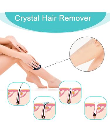 2 Pcs Crystal Hair Eraser Set | Reusable Painless Hair Remover for Men and Women | Portable Exfoliation Tool for Back, Arms, Legs | Washable | Blue & Black - Buy Online on GoSupps.com