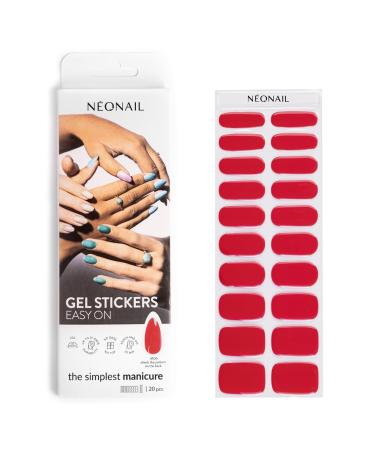 Neonail Gel UV Stickers Easy On M06 - Red - 15 Pattern - Nail ticker - Nail polish stripes - Gel -nail sticker - Nail sticker for feet and hands - fingernails for sticking on - Decoration Nail design