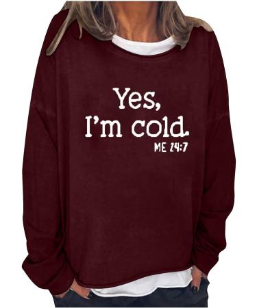 Merry Christmas I'm Cold Red Crewneck Sweatshirt | Women's Winter Pullover Top - Size 30 Large - Buy Online on GoSupps.com