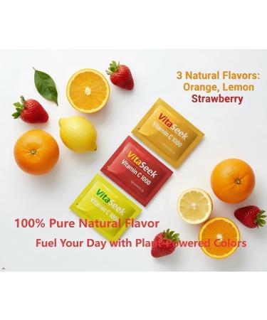 1000mg Vitamin C Powder Supplement for Daily Support Variety Flavor - 60 Count/2 Month Supply Variety 60 sticks - Buy Online on GoSupps.com
