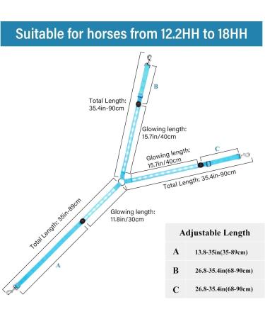 LED Horse Harness Breast Belt - Adjustable Robust & Comfortable | Best Visibility for Riding in Blue - Buy Online on GoSupps.com
