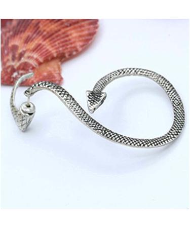 Punk Snake Cuff Earrings | Silver Serpent Ear Climbers | Gothic Clip-on Wrap Jewelry for Women - Buy Online on GoSupps.com