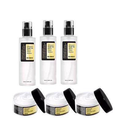 Greevener Korean Snail Collagen Lifting & Firming Cream Snail Mucin Serum Snail Mucin Moisturizer Advanced Snail 96 Mucin Essence (3set)