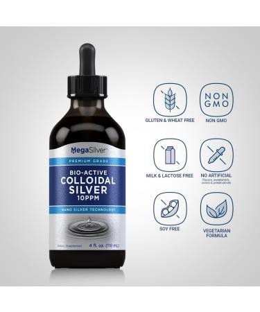 Piping Rock Colloidal Silver Liquid Drops - 10 PPM 4 oz | Bio Active Premium Grade | Nano Silver Technology | Non-GMO Gluten Free - International Shipping Available - Buy Online on GoSupps.com
