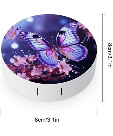 Purple Butterfly Print Contact Lens Case - Travel Care Box for Contact Lenses - Buy Online on GoSupps.com