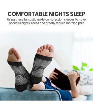 AVIDDA Plantar Fasciitis Compression Foot Sleeves - XL Black Pair for Men and Women | Ankle Support for Sport, Arthritis Pain Relief - Buy Online on GoSupps.com