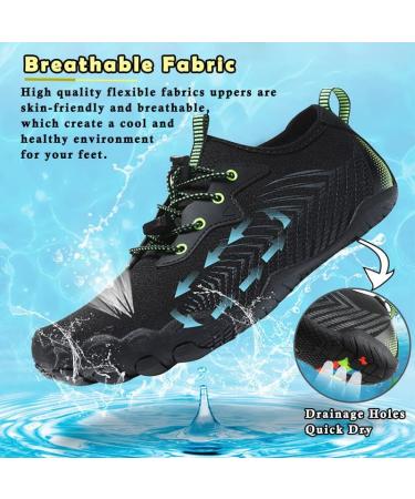 Quick Dry Water Shoes for Men and Women - Beach Swim Shoes for Boating, Fishing, Diving - Black - Size 11 Women/10 Men - Buy Online on GoSupps.com