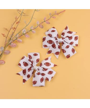Football Hair Bow Clip for Baby Girls | Football Hair Barrettes Pin | Cute Football Bowknot Hairpin - Buy Online on GoSupps.com