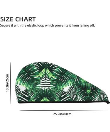 Tropical Palm Banana Leaves Coral Velvet Hair Cap with Buttons - Dry Curly Long & Thick Hair Anti Frizz Black - Buy Online on GoSupps.com