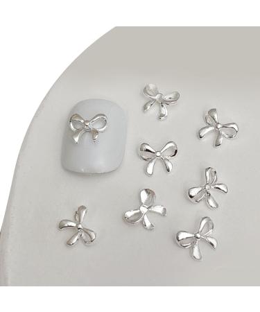 20pcs 3D Metal Nail Bowknot Nail Decorations DIY Nails Art Accessories For Eye Catching Looks Nail Ornaments 08 silver - Buy Online on GoSupps.com