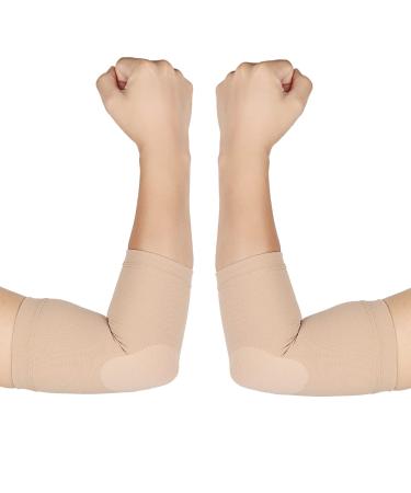TOFLY  Elbow Compression Sleeves for Unisex  20-30 mmHg Tennis Elbow Brace Support - Tendonitis and Tennis Arm Sleeves for Pain Relief & Arthritis  Elbow Protector Support Wrap for Recovery  Beige S Small: 6 - 7 Elbow ...