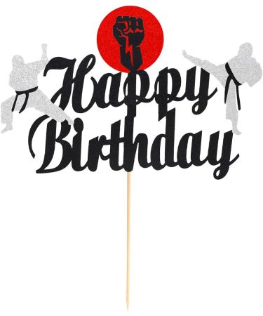 Arthsdite 1Pc Karate Cake Topper Taekwondo theme Kung Fu Sport Cake Topper Karate Happy Birthday Party Supplies Sparkling Party Decoration - Buy Online on GoSupps.com