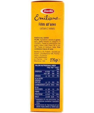 Italian Gourmet E.R. Barilla Egg Pasta Le Emiliane Filini Egg Pasta 275g + Italian Polpa Gourmet 400g (Pack of 10) - Buy Online on GoSupps.com