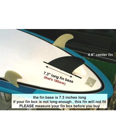 saruSURF 4.6 US Box Center Fin for Longboard SUP Stand Up Paddleboard - Safety Flex Soft Replacement - River Surf Whitewater - AIR7 Skeg - Optional 'No-Tool' Fin Screw - Black - Buy Online on GoSupps.com